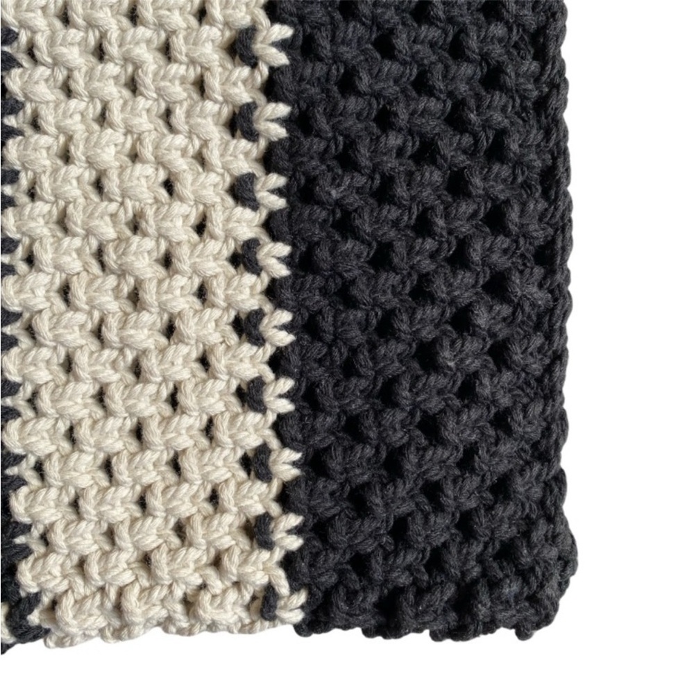 NWT Laude The Label Curateur The Gabby Macrame Off White & black - Picture 3 of 13